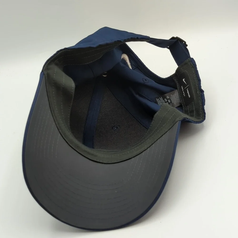 Nike Legacy91 Hat Cap Strap Back Navy Blue White Center Swoosh Golf Lightweight